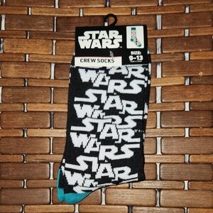 Star Wars Black and White Socks with Teal Highlights Mens 9-13